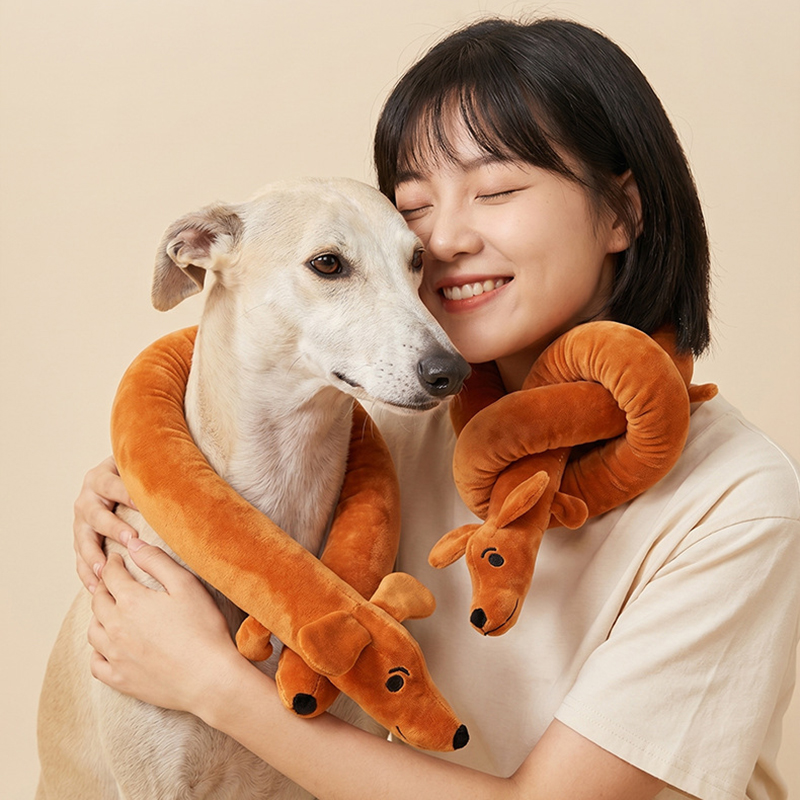 삐걱거리는 닥스훈트 모양 강아지 장난감, 실내 놀이 훈 - Interactive Squeaky Plush Dog Toy 리뷰 및 가격