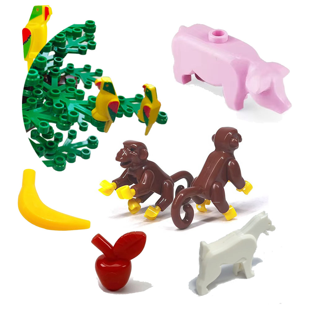 동물 빌딩 블록 개 돼지 말 새 원숭이 사과 바나나 식 - Dog Toys 리뷰 및 가격