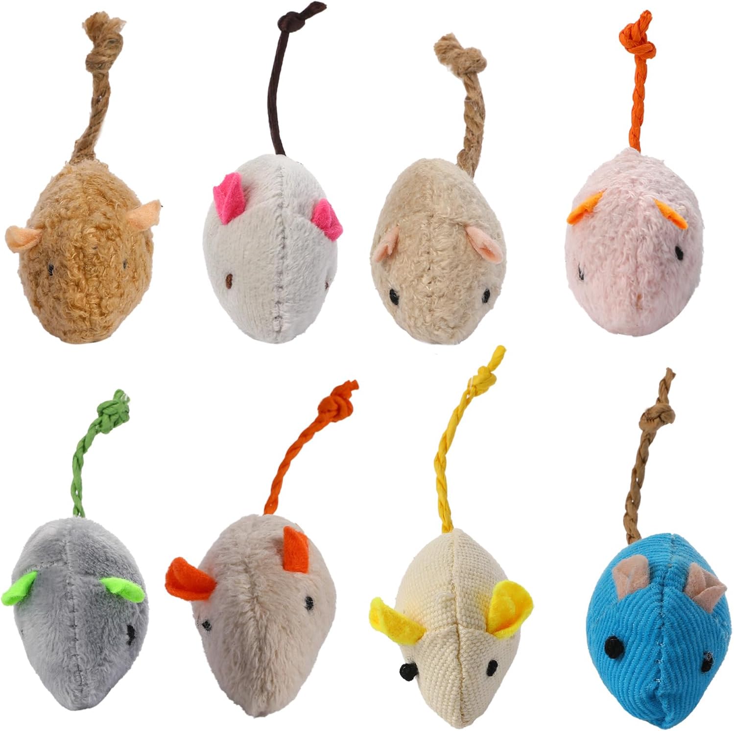 랜덤 포장된 고양이와 쥐 장난감 8개 - 실내 고양이에 - Catnip Interactive Plush Mouse 리뷰 및 가격
