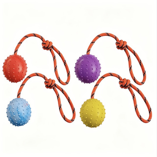 2개 세트 내구성 있는 고무 강아지 공(로프 포함),  - Dog Rope Toy Aggressive Chewers 리뷰 및 가격